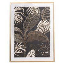 Obraz na plátne v ráme Palm leaf - zlatotlač, 45 x 60 x 2,5 cm