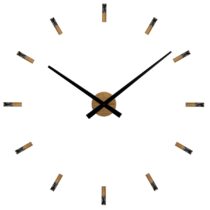 VLAHA VCT1043 dubové samolepiace hodiny s kameňmi Minimal, pr. 80 cm