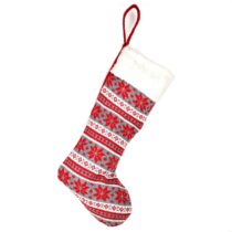 Vianočná textilná topánka pletená, 45 cm, sivá